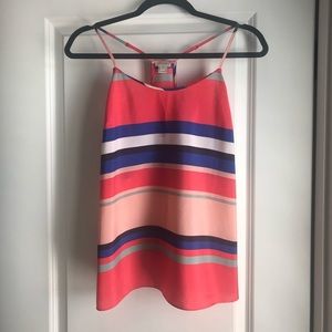 JCREW CUTE MULTI PINK & BLUE STRIPED TANK